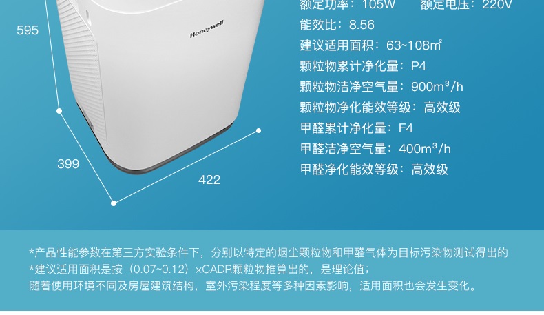 Honeywell/美国霍尼韦尔空气净化器高能效家用除雾霾PM2.5